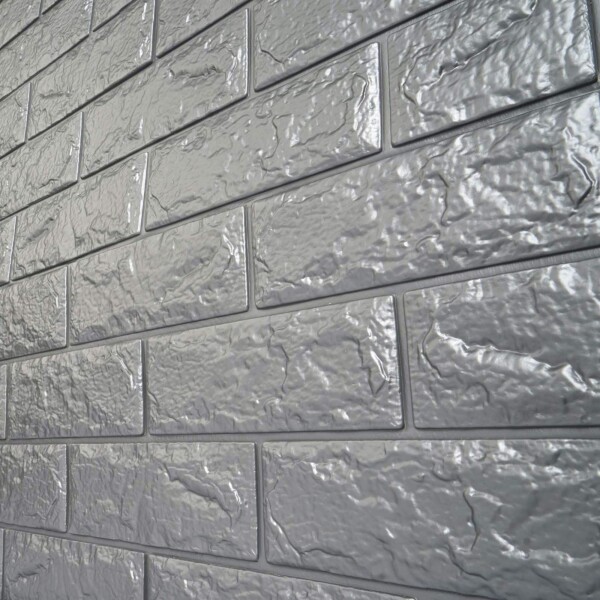 Revestimiento Pared Adhesivo Facil Colocacion Piedra X60 Un Color Variante Plateado