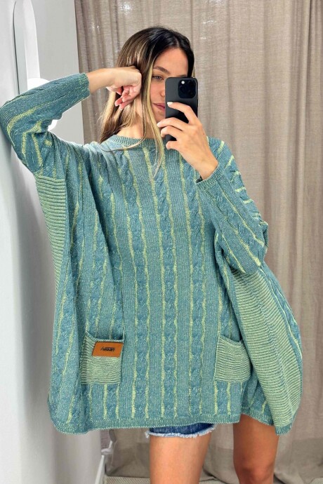 Sweater Oceano Verde/Petroleo