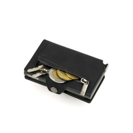 Billetera Baleine Kansas Zipper Negro