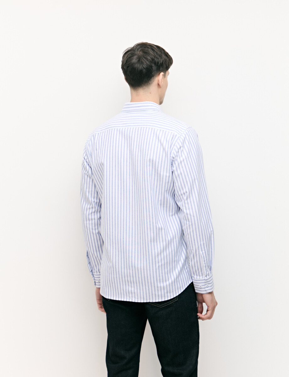 012726 CAMISA STRIPES WILL Blanco/azul Osc