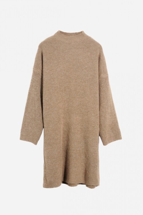 Vestido tejido beige