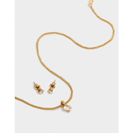 Set De Bijouterie Con Cubic Zirconia Dorado