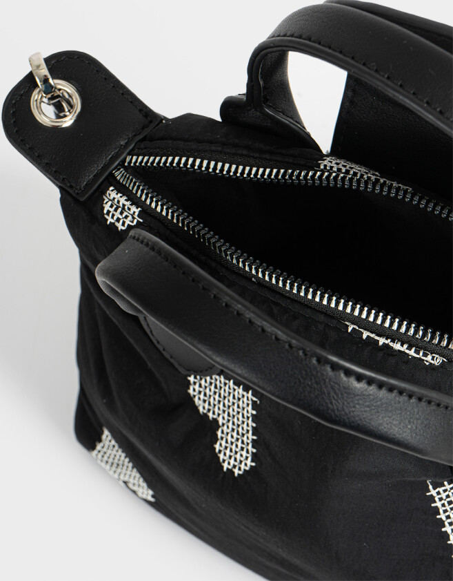 City Cartera Mini City Corazones - Negro