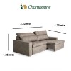 SOFA 3 CUERPOS RECLINABLE Y EXENSIBLE - ENTRADA USB - TELA JASPEADA BEIGE SOFA 3 CUERPOS RECLINABLE Y EXENSIBLE - ENTRADA USB - TELA JASPEADA BEIGE