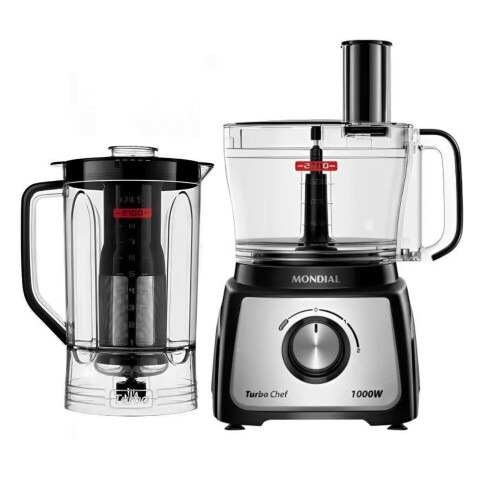 Multiprocesador Mondial 9 en 1 Turbo Chef Negro/Inox 1000W Multiprocesador Mondial 9 en 1 Turbo Chef Negro/Inox 1000W