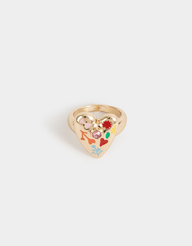 Anillos Medianos y Grandes Con corazón Anillo Mediano Y Grande Con Corazon - Dorado