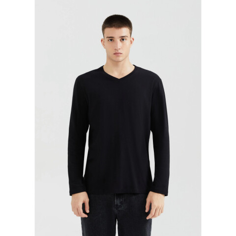 CAMISETA ML MASC PRETO ESCURO