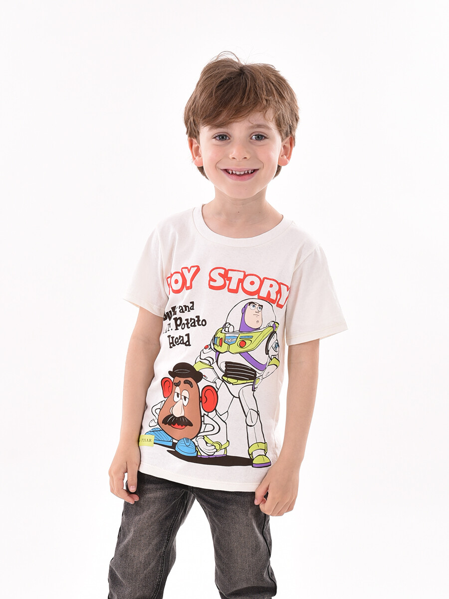 REMERA BUZZ AND MR POTATO - OFF WHITE 