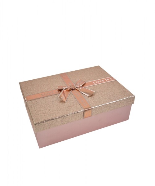Caja rigida - 20x28,5x9,5 - con glitter ROSADO