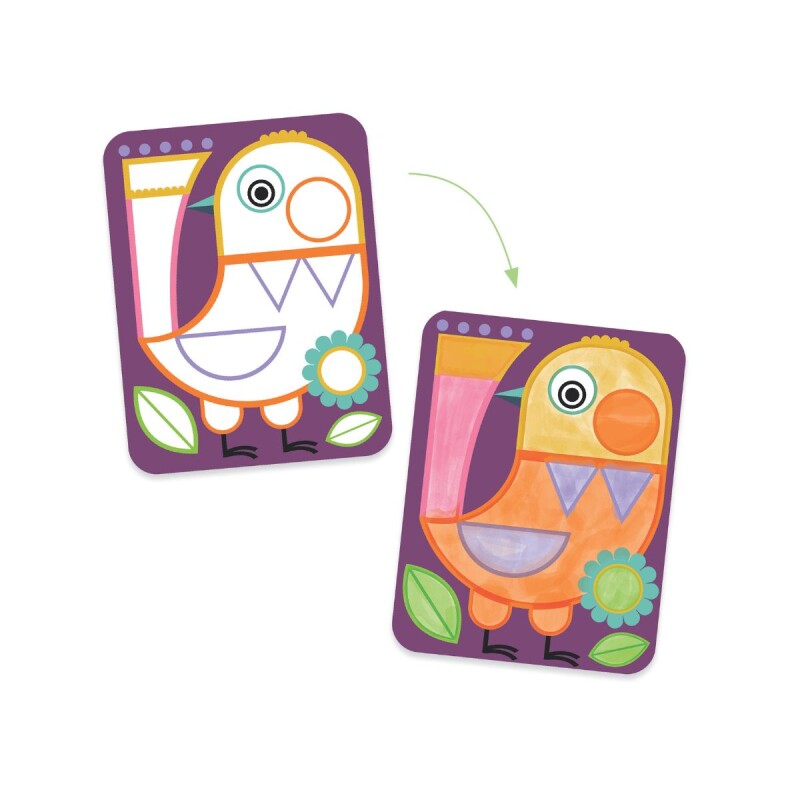 PALETTE Set X4 Láminas Con Paleta De Acuarelas 3 A 6 Años Djeco - Gatos