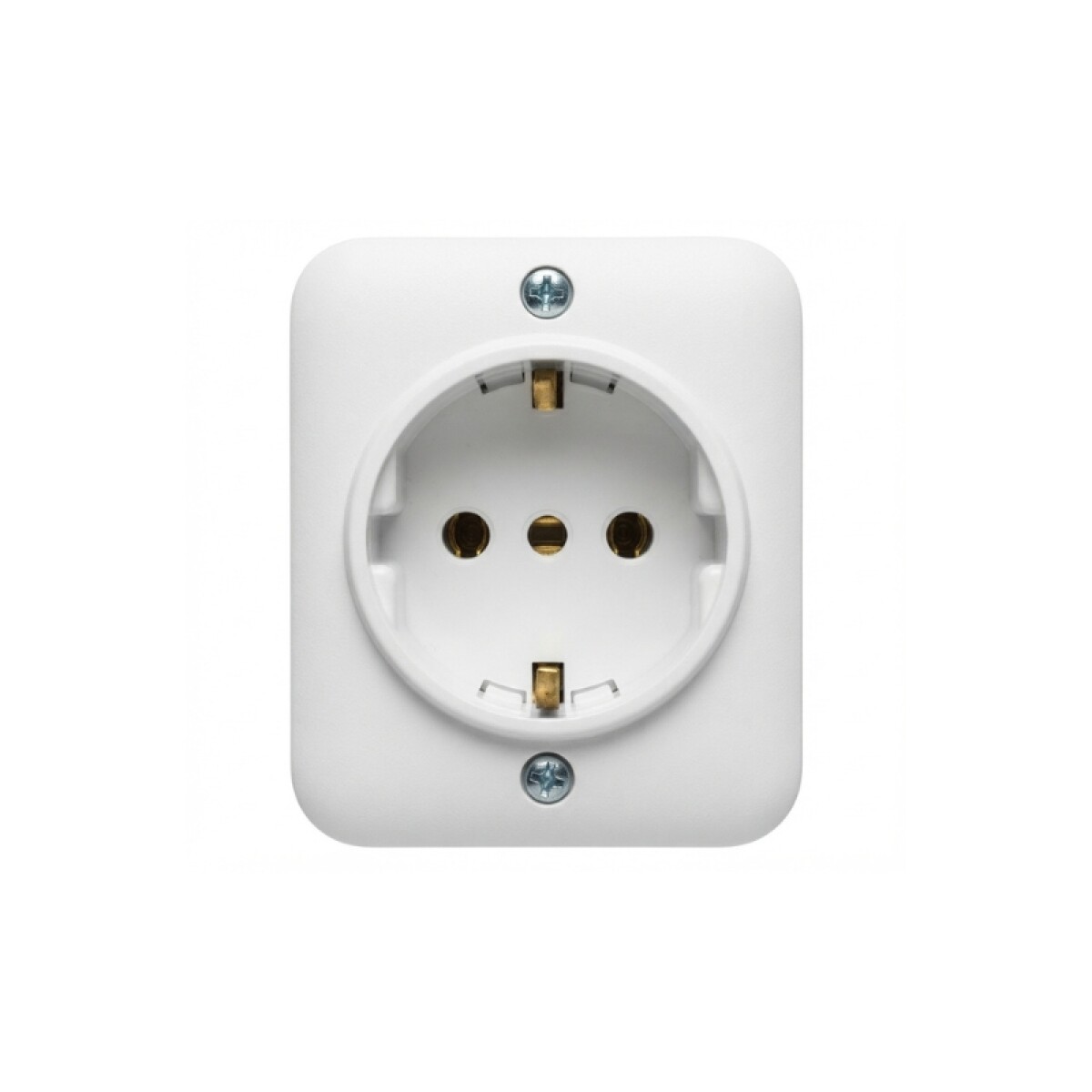 Tomacorriente Schuko Exterior 2P+T Toma Lateral Blanco Vulcano 
