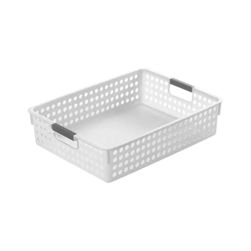 Cesto Organizador calado con asas 35 x 26 x 8.5 cm BLANCO