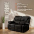 Sofá Sillón 2 Cuerpos Reclinable Masajeador Electrico Living Color Variante Negro