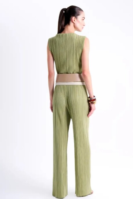 Musculosa plisada Bernice Verde