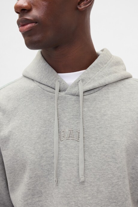 Buzo Canguro Mini Logo Gap Hombre Heather Grey