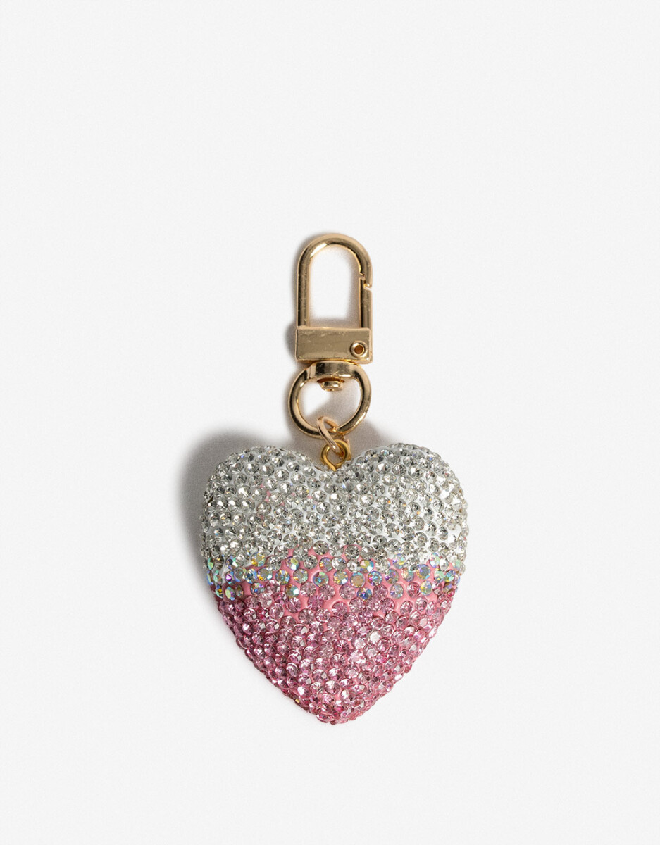 Llavero Y Bag Charm De Corazón Strass 
