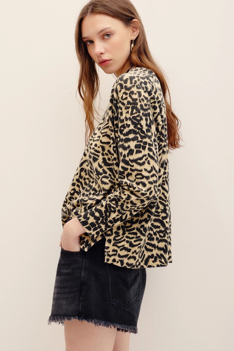 SWEATER AURORA ANIMAL LIGHT Leopardo