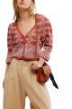 CARDIGAN GEO FLORAL Marron