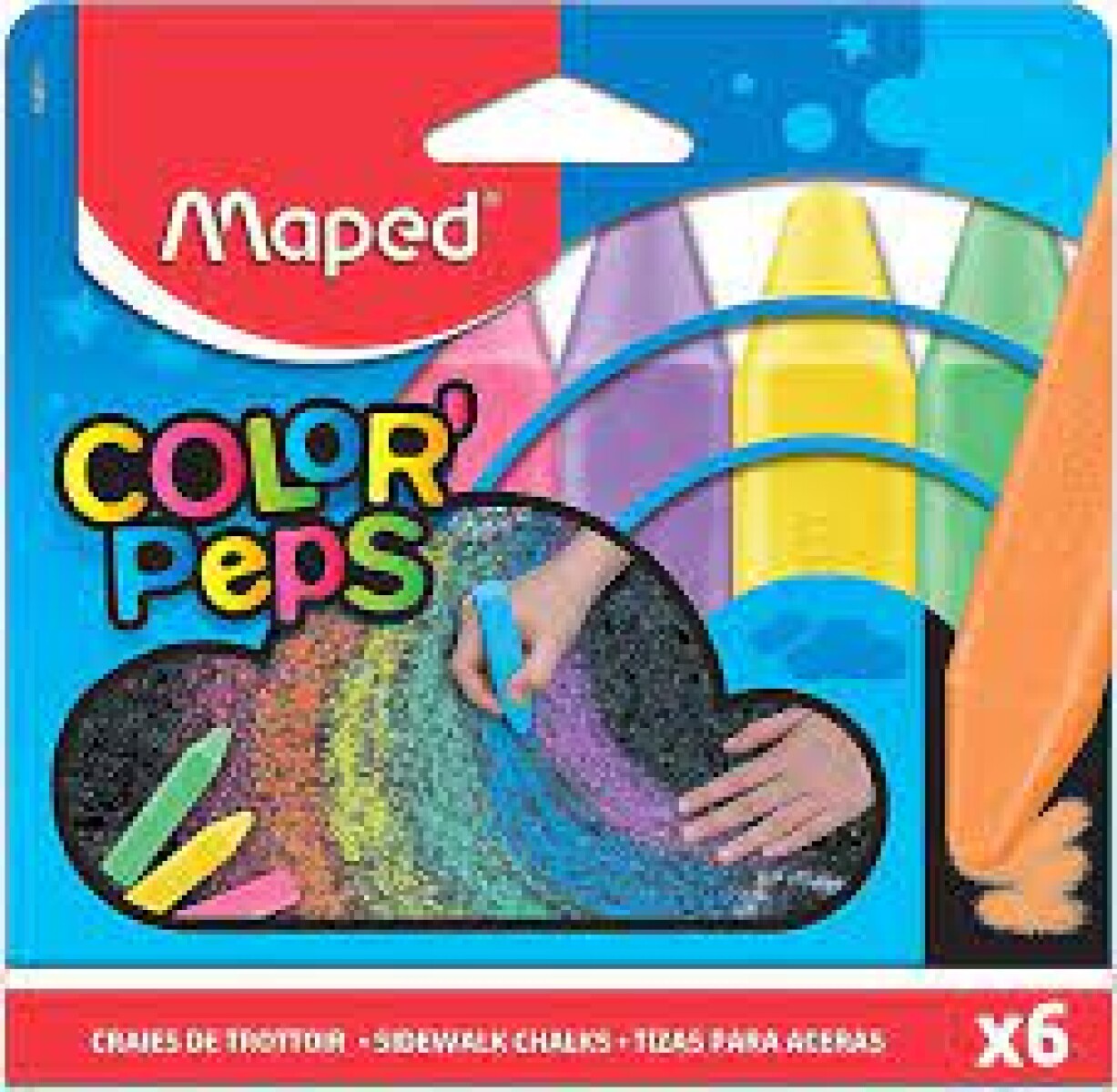 TIZA MAPED JUMBO X6 COLORES 