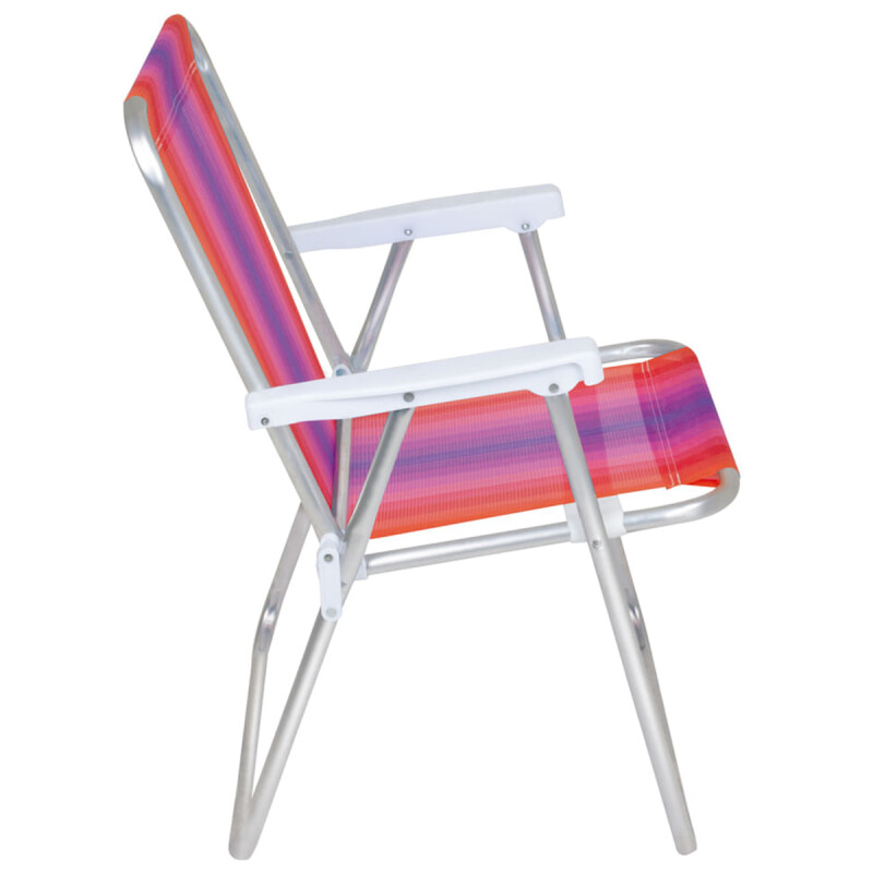 Silla Alta Aluminio Clásica A Rayas ROJO