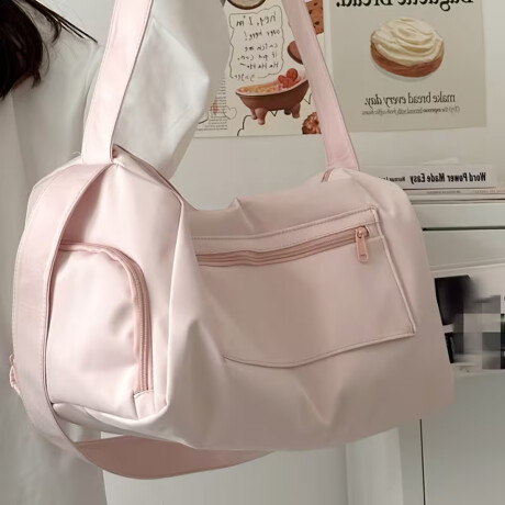 Bolso de viaje grande con bolsillos laterales y frontal – 38x22x23cm Rosa