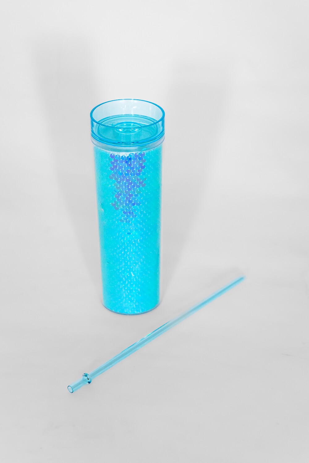 Vaso Con Tapa + Sorbito Gaiman Azul