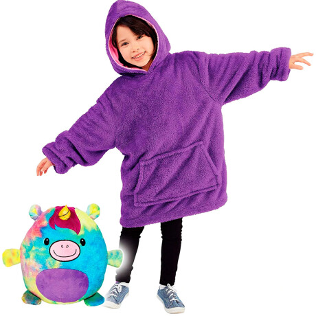 Buzo Polar Magico Canguro Peluche P/ Niños Diseños Violeta