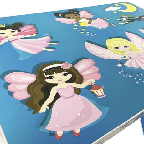 Escritorio y silla plegable infantil azul