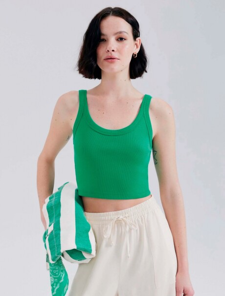 MUSCULOSA CROPPED BÁSICA VERDE