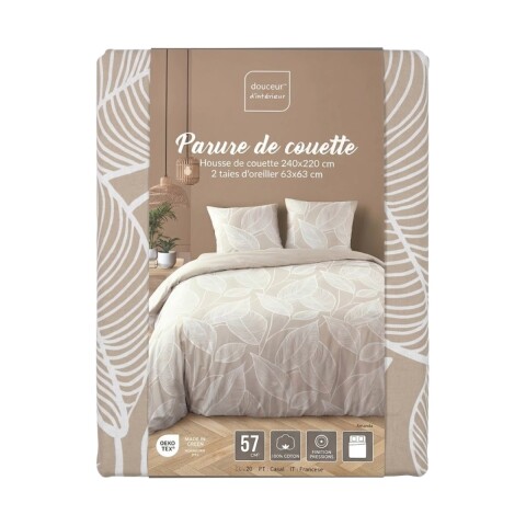 JGO DE COLCHA BEIGE ESTAMP 3PZAS 240X220CM Unica