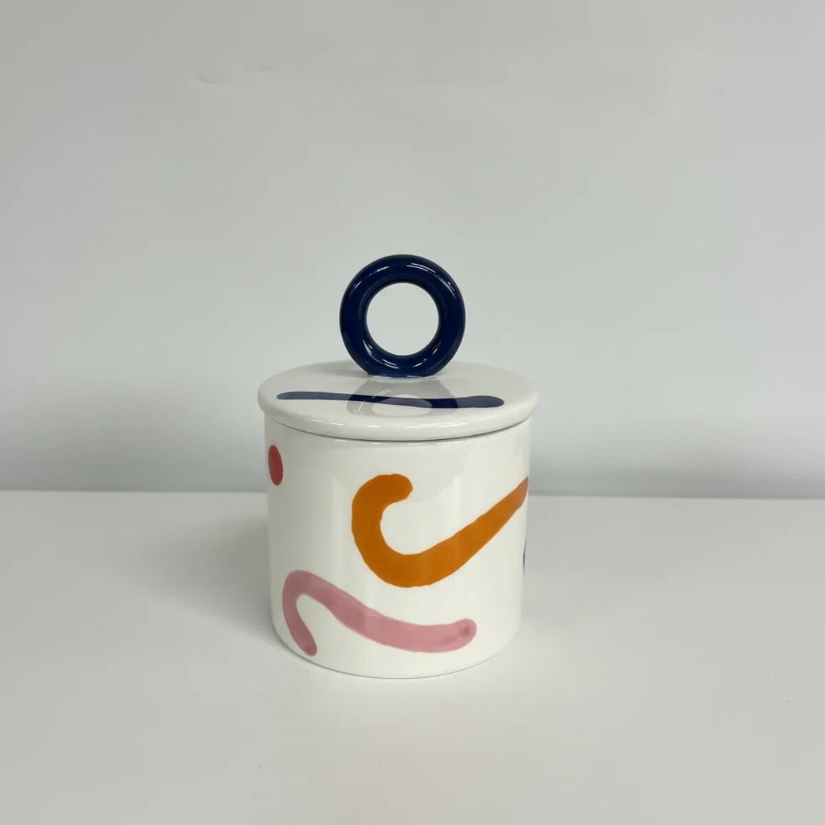 QR148-01175 - Frasco De Ceramica Con Tapa Que Rico - Pintura Loca 