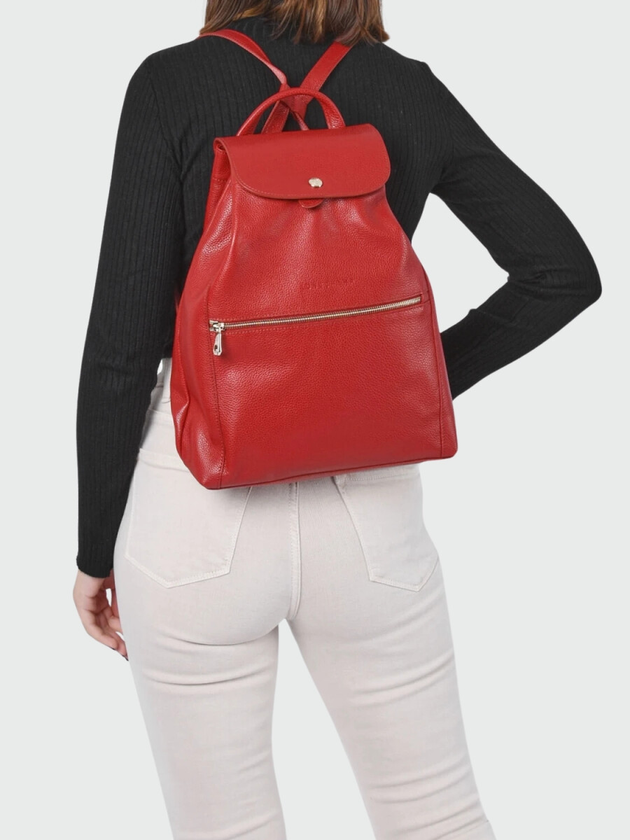 Longchamp -Mochila de cuero con solapa, Le Foulonné - 0 