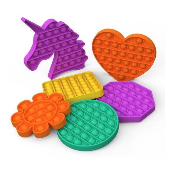 Pop It Fidget Toy Antiestrés Niños Unicornio Juego Tiktok Variante Color Rosa