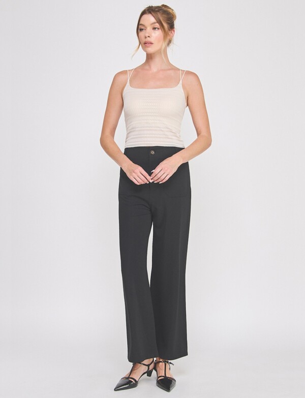 Top Crop Texturado Con Breteles Dobles BEIGE CLARO