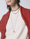 Collares Largos Metal Collar Largo Con Dije Corazón - Combinacion Bicolor