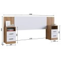 RESPALDO 2 PLAZAS + 2 MESA DE LUZ - BLANCO/NOGAL RESPALDO 2 PLAZAS + 2 MESA DE LUZ - BLANCO/NOGAL