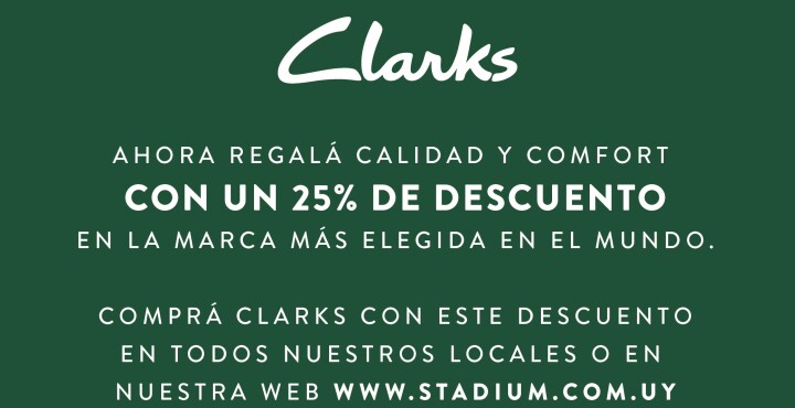 Clarks con 25% OFF en Stadium