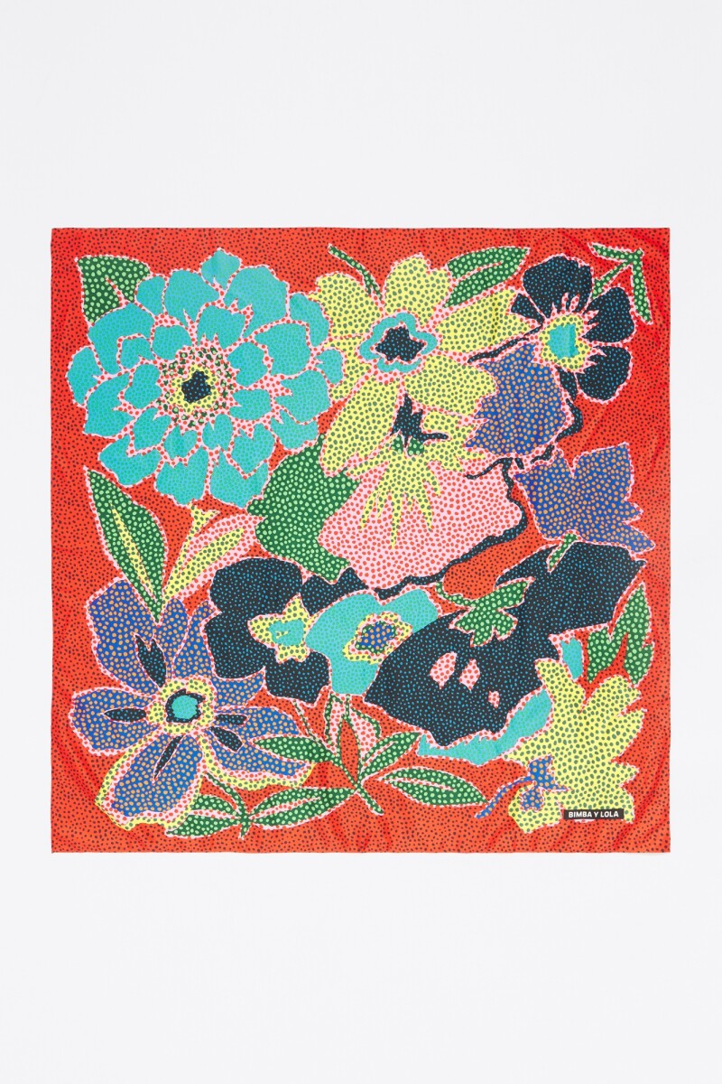PAÑUELO FLORES PUNTILLISMO 