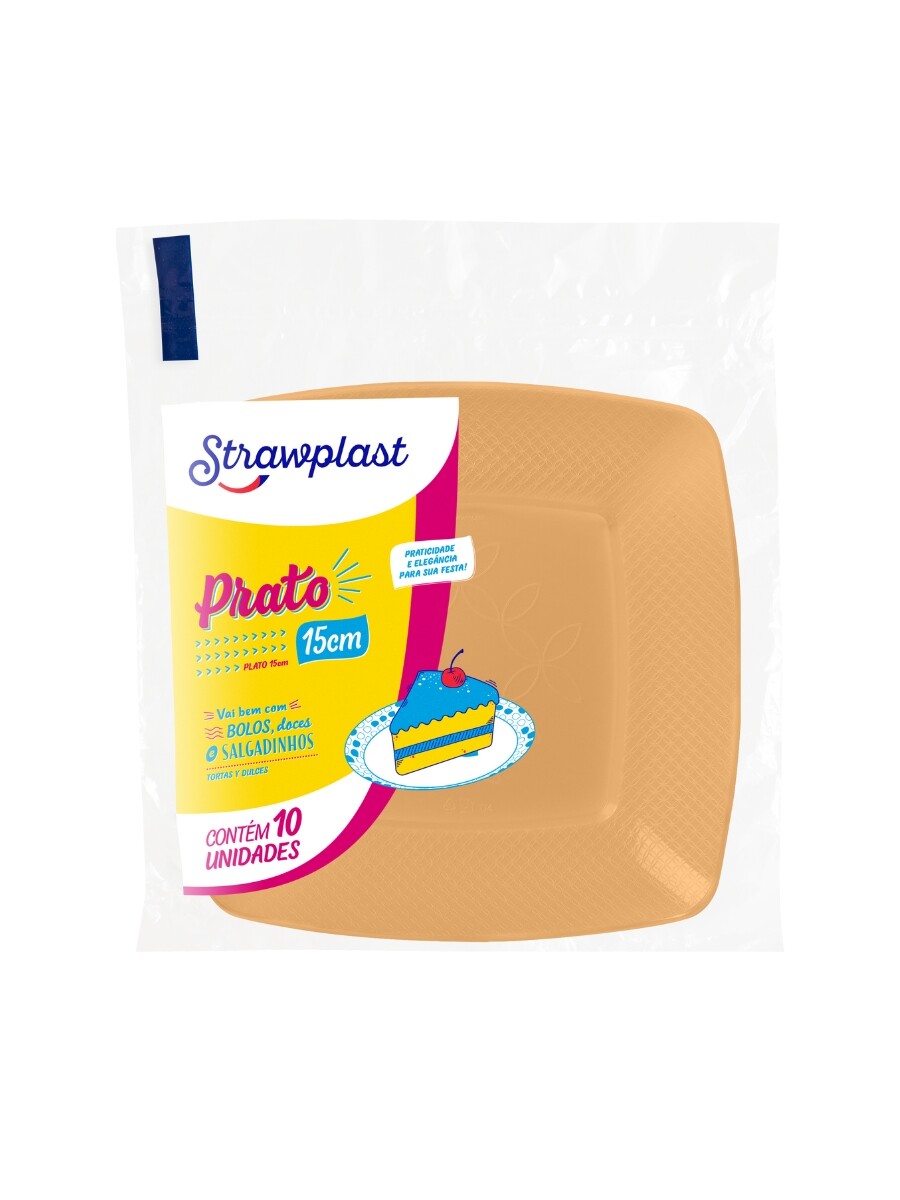 PLATOS CUADRADOS 15cm naranja