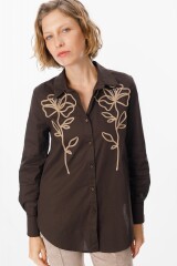 Camisa Petaline Chocolate/Vison