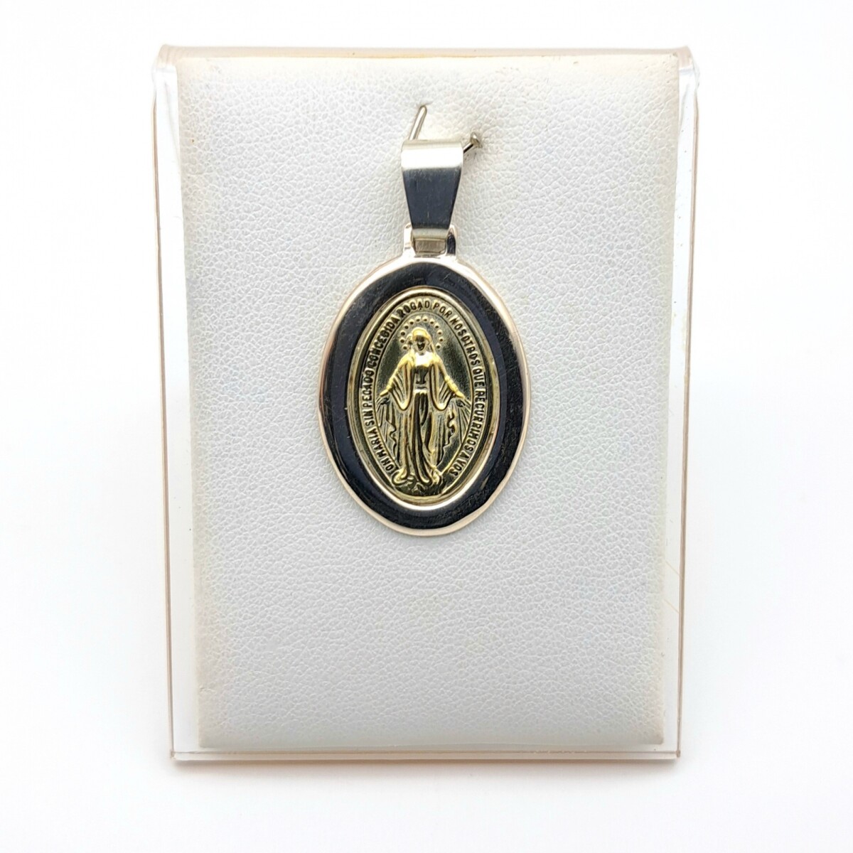 Medalla religiosa de plata 925 y double en oro 18 ktes, MILAGROSA. 