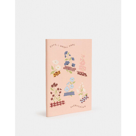 Cuaderno A5 Tapa Blanda Encuadernado Con Bordados Rosa Claro