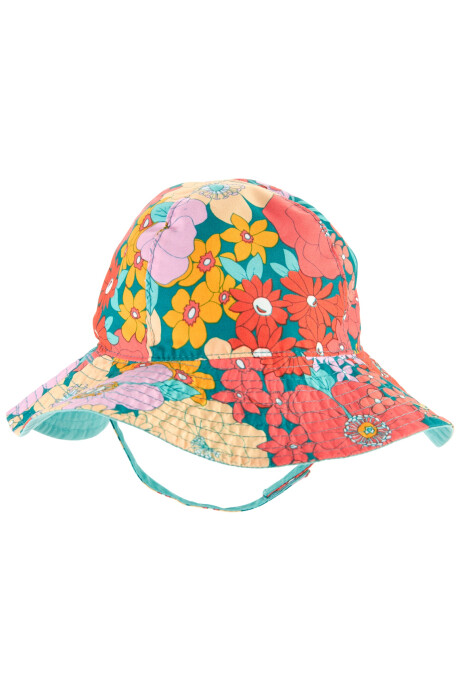 Gorro reversible con protección UPF +50 diseño floral Sin color