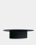 Mesa de centro Olir de vidrio templado y acero negro 140 x 80 cm