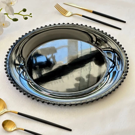 Platos De Sitio (Sousplat) Negro Ø 33cm Platos De Sitio (Sousplat) Negro Ø 33cm