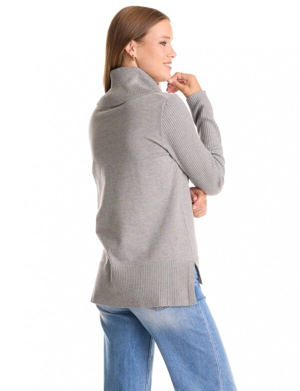 Buzo Cuello Volcado GRIS
