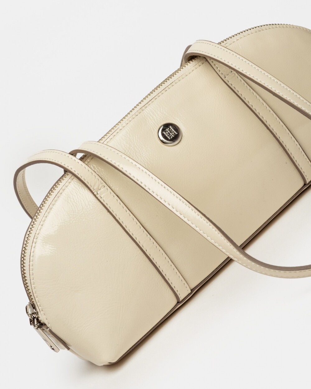 Cartera al hombro Bonnie en cuero charol Natural