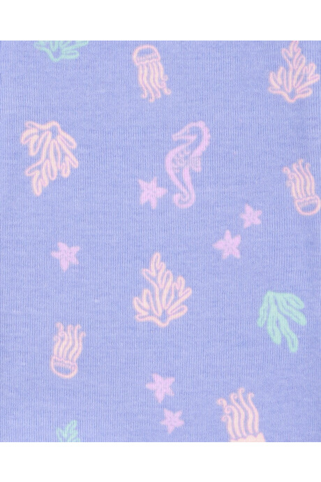 Pijama una pieza de algodón, diseño marino. Talles 12-24M Sin color