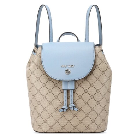 Backpack Yoon Small Flap Backpack Beige Logo/bluestone