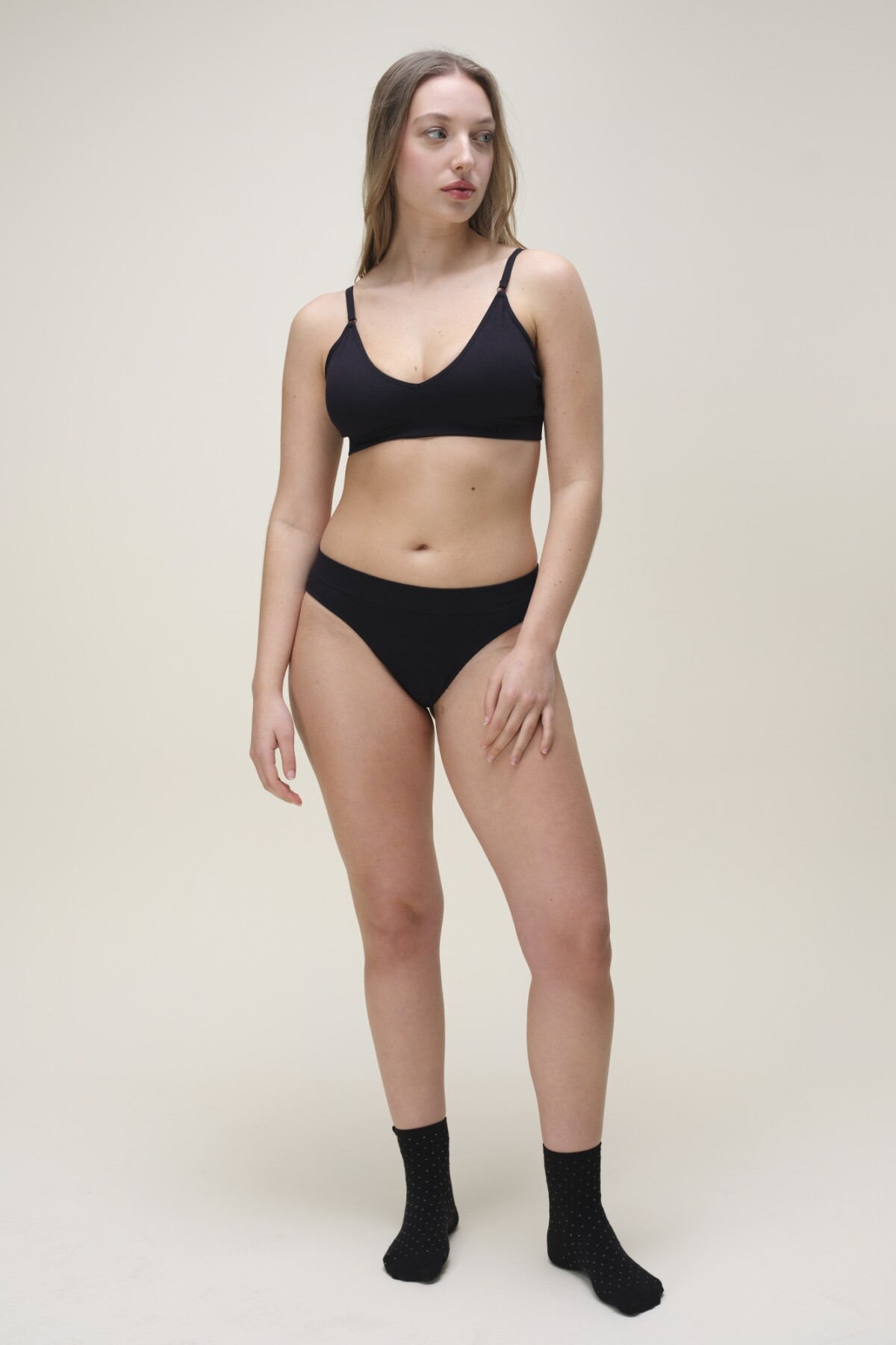 Colaless Seamless Rib Negro